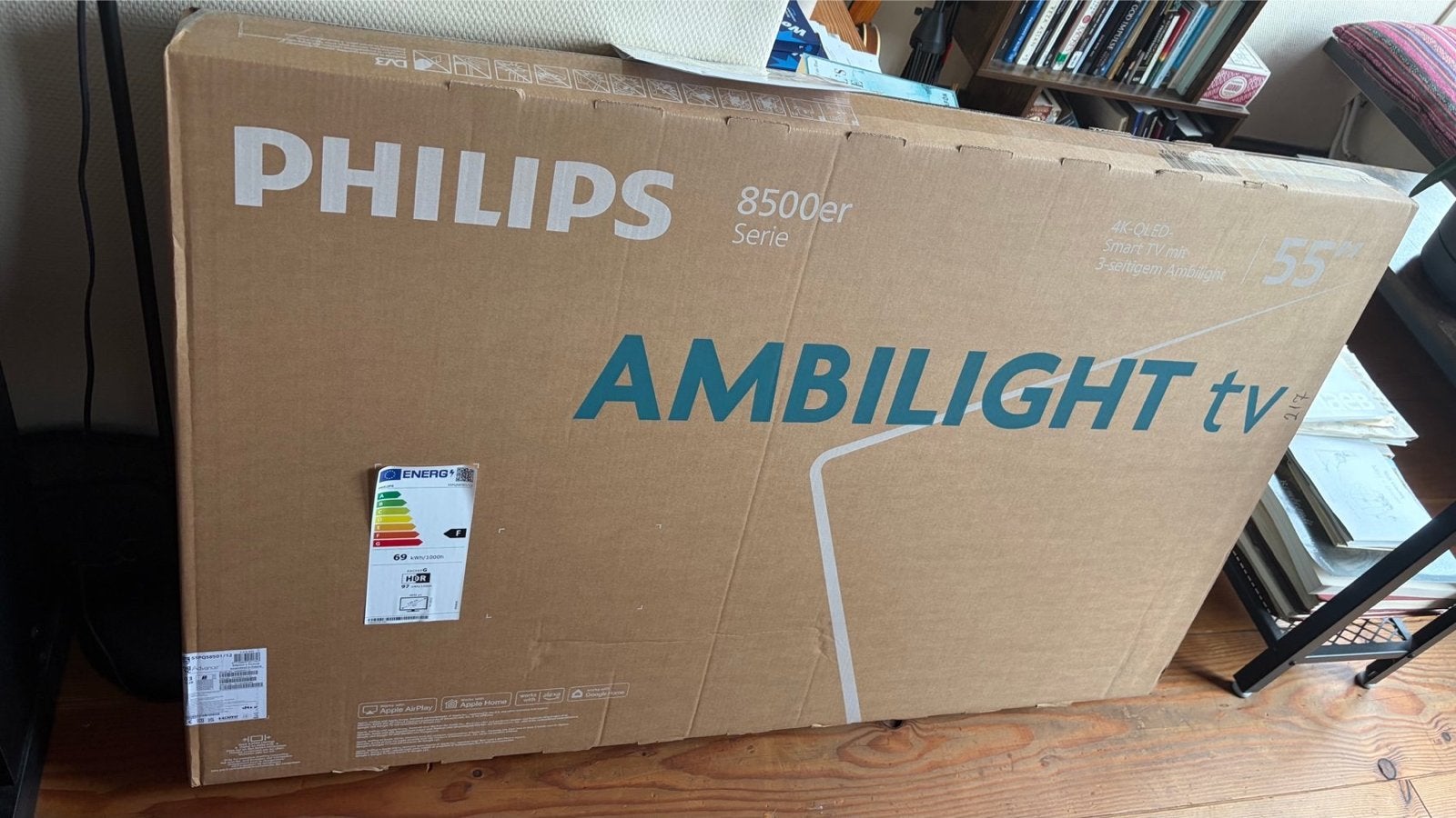 Nieuw! Philips 55" Ambilight 4K QLED TV 55PQS8501/12, Ophalen, Philips, LED, 50 Hz