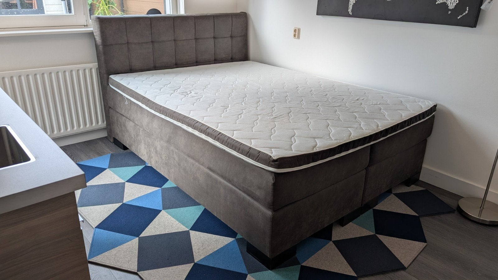 Boxspring bed Leen Bakker 160x210 cm met topmatras, Ophalen, Gebruikt, 210 cm, Tweepersoons