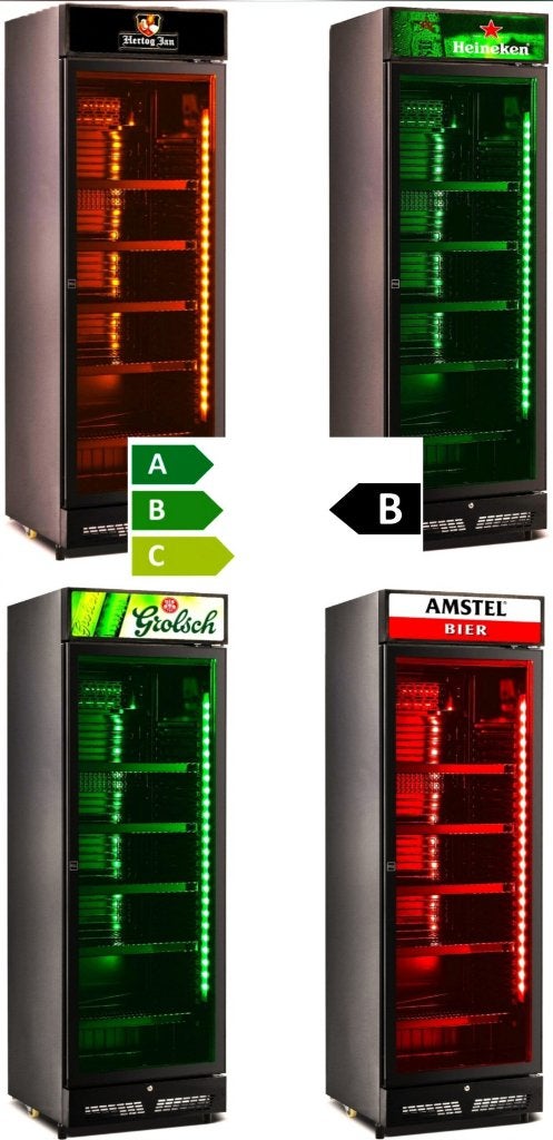 Heineken, Amstel, Grolsch, Hertog Jan Black Edition koelkast, Ophalen, Zonder vriesvak, 200 liter of meer, 60 cm of meer