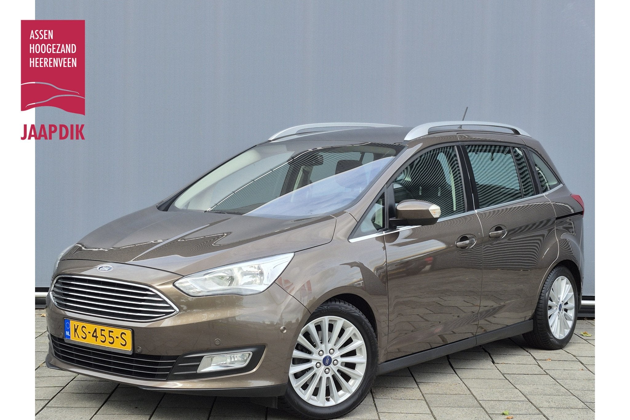Ford Grand C-Max BWJ 11-2016 | 1.5T 183PK Titanium AUTOMAAT, Auto's, Ford, Bruin, Origineel Nederlands, 184 pk, Automatische klimaatregeling