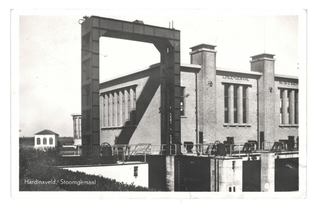 968272	Hardinxveld	ZH Stoomgemaal	1950	Gelopen met zegel, Ophalen of Verzenden, 1940 tot 1960, Gelopen, Zuid-Holland