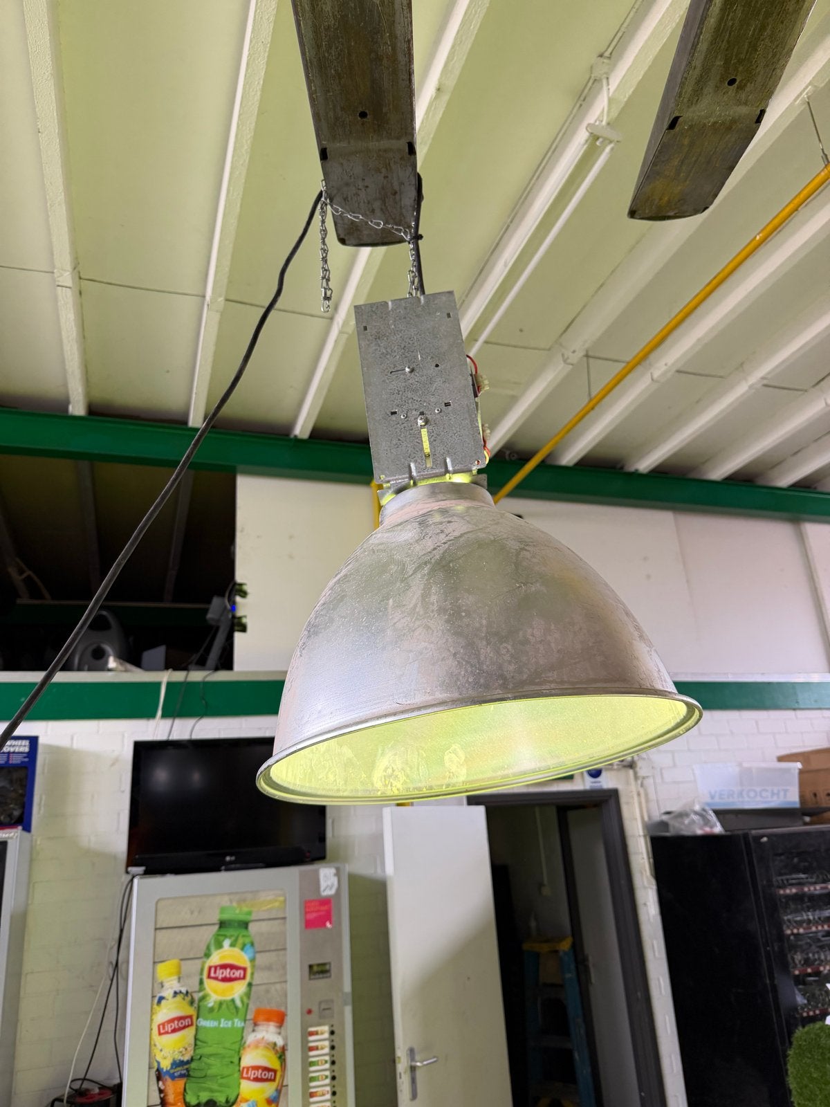Oude industriële hanglampen - Set van 4 of per stuk, Ophalen, Gebruikt, Metaal, Overige fittingen