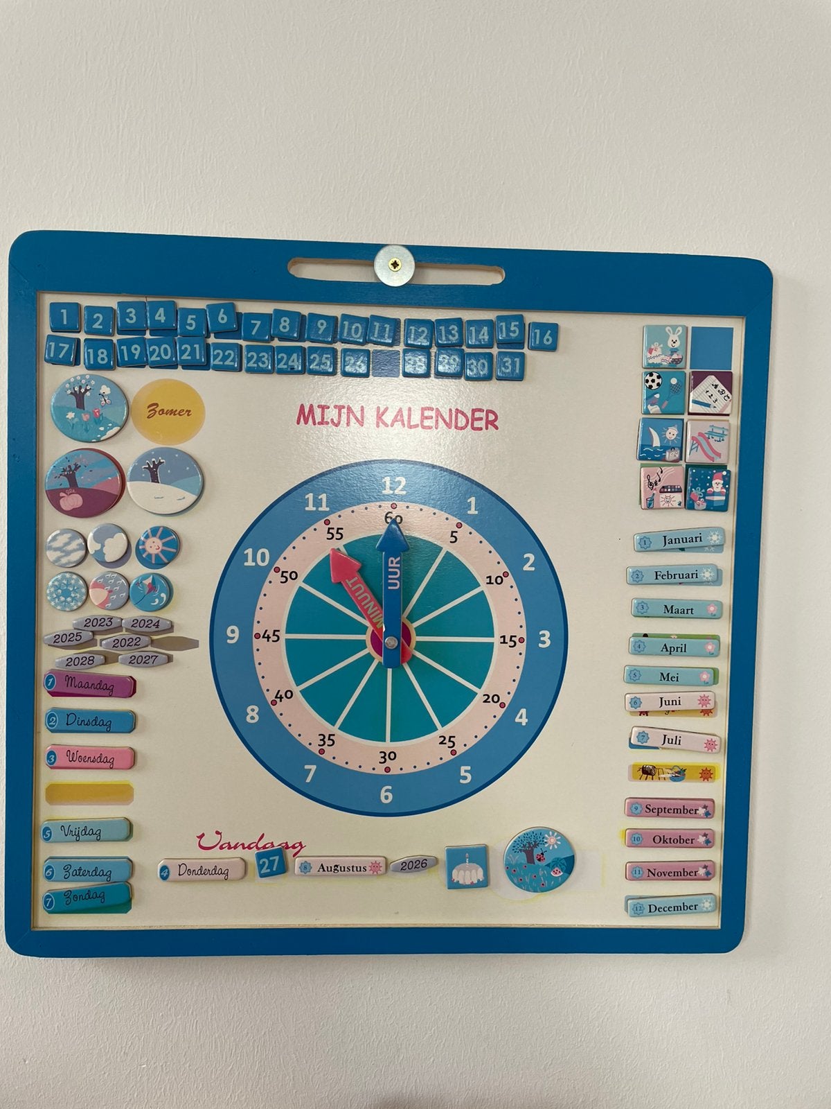 Houten kalender, Kinderen en Baby's, Ophalen of Verzenden, Gebruikt