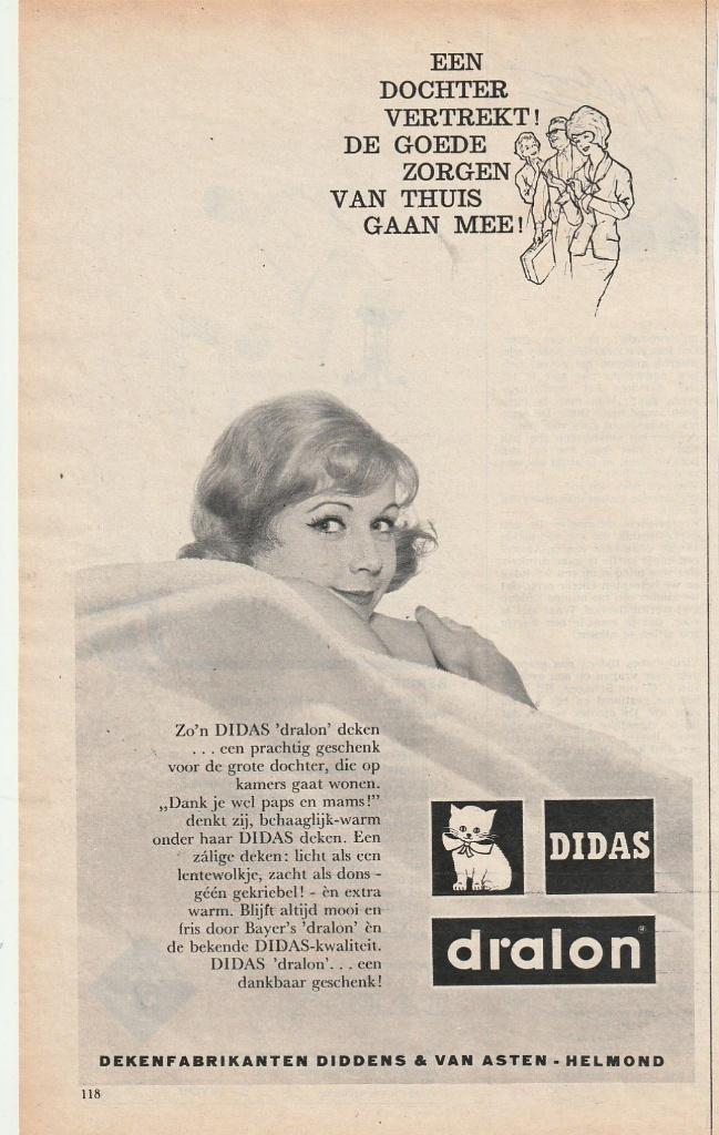 Retro reclame 1962 Didas Helmond wollen deken mooi geschenk, Verzamelen, Verzenden, Overige typen