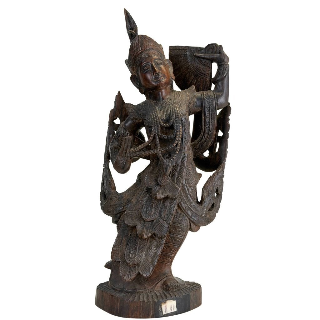 Kinnari – Birmaans teakhout – Mandalay, Overige herkomsten, Ophalen of Verzenden, Beeld, Hout