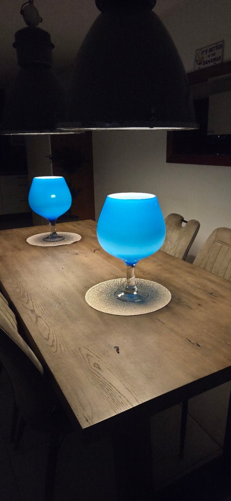 Zeldzaam Paar XL  Empoli Glazen Cognacglas Vazen, Ophalen of Verzenden