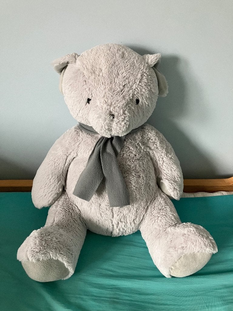 Reuze Teddy Beerknuffel 55cm - Heel goede staat en gewassen!, Beer, Grijs, Ophalen of Verzenden, Zo goed als nieuw