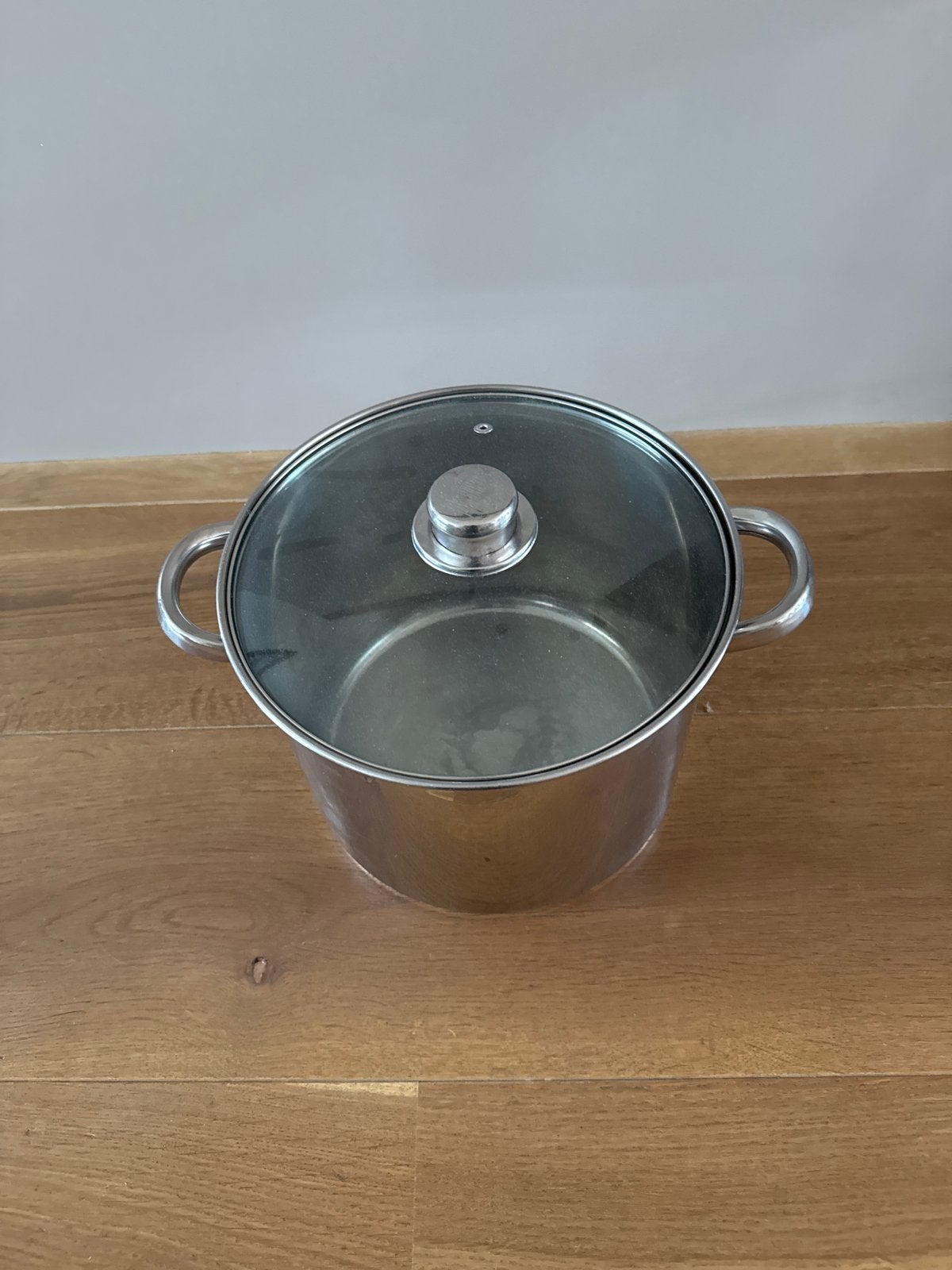 Grote RVS Kook/Soeppan met Glazen Deksel, Gebruikt, Met deksel, Ophalen of Verzenden, Rvs