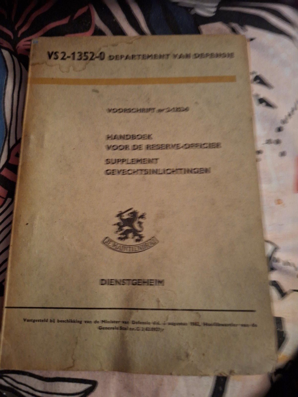 Handboek Reserve-Officier: Gevechtsinlichtingen (1962), Landmacht, 1945 tot heden, Departement van Defensie, Ophalen