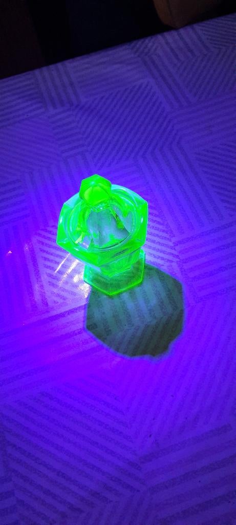 Mosterdpotje, Uranium  glas, Ophalen of Verzenden