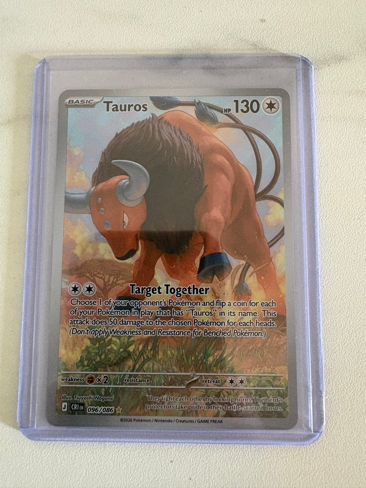 Tauros 096/086 Pokemon kaart Chaos Rising, Ophalen of Verzenden, Zo goed als nieuw, Losse kaart
