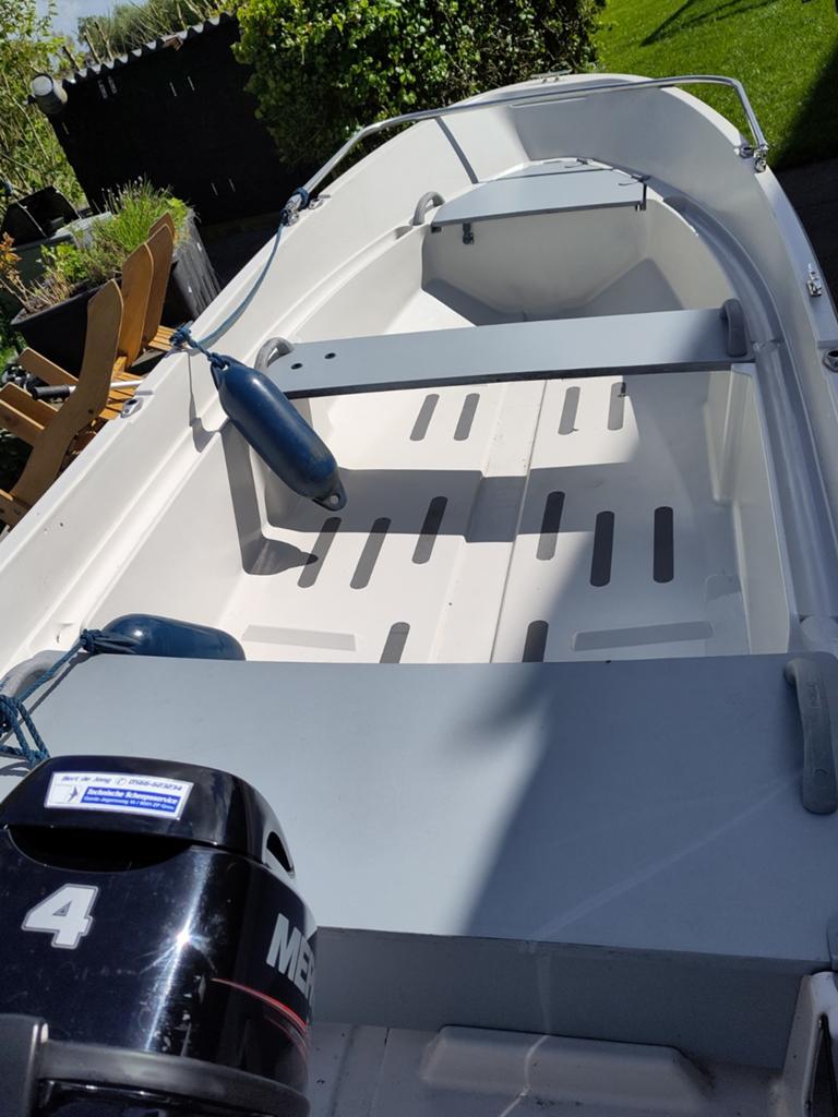 Terhi 400 met Mercury 4pk motor en dektent - Zeer compleet, Watersport en Boten, Motorboten en Motorjachten, Ophalen