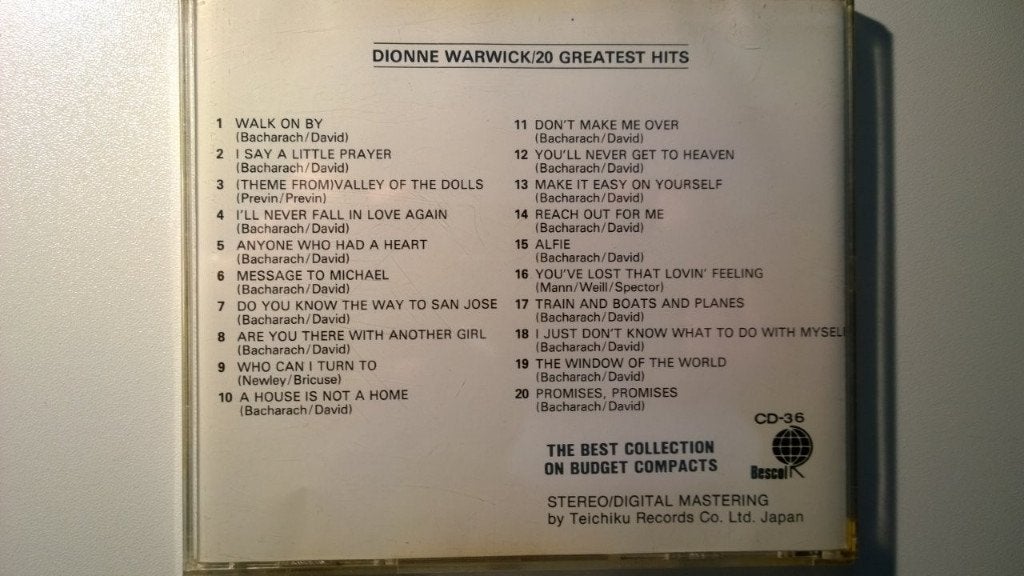 Dionne Warwick - 20 Greatest Hits, Ophalen of Verzenden, Zo goed als nieuw, Soul, Album