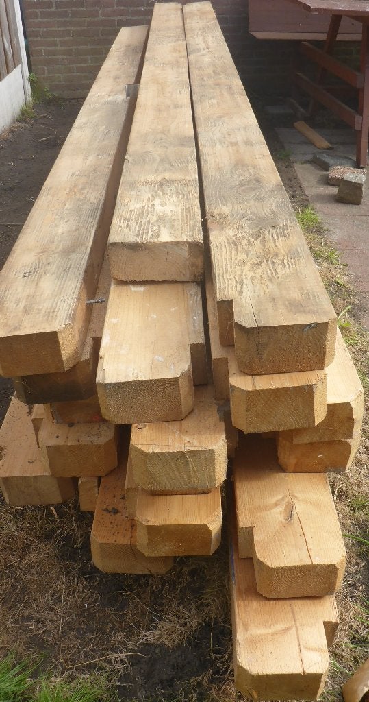 Constructie  Lengte 4,15 m x Breedte 19 cm x hoog 9 cm, Ophalen, Zo goed als nieuw, Balk, Vuren