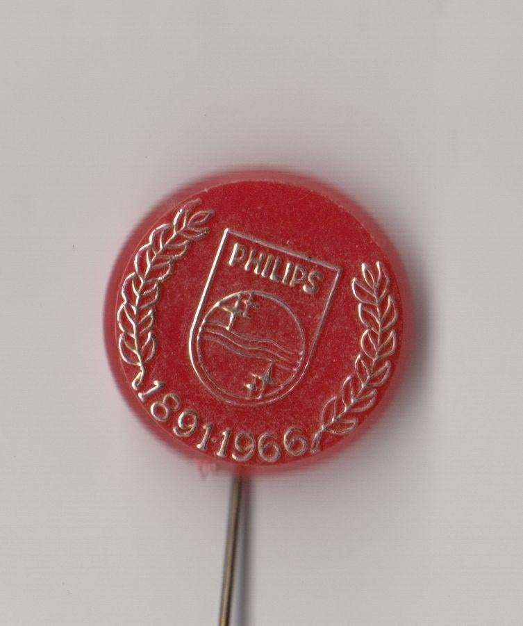 Philips Radio 75 jaar 1966 Jubileum speldje, Gebruikt, Niet vindbaar, Niet vindbaar, Speldje of Pin