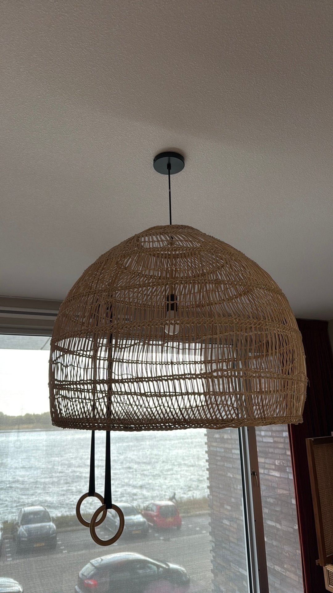 Hkliving rotan XL hanglamp, Ophalen, Zo goed als nieuw