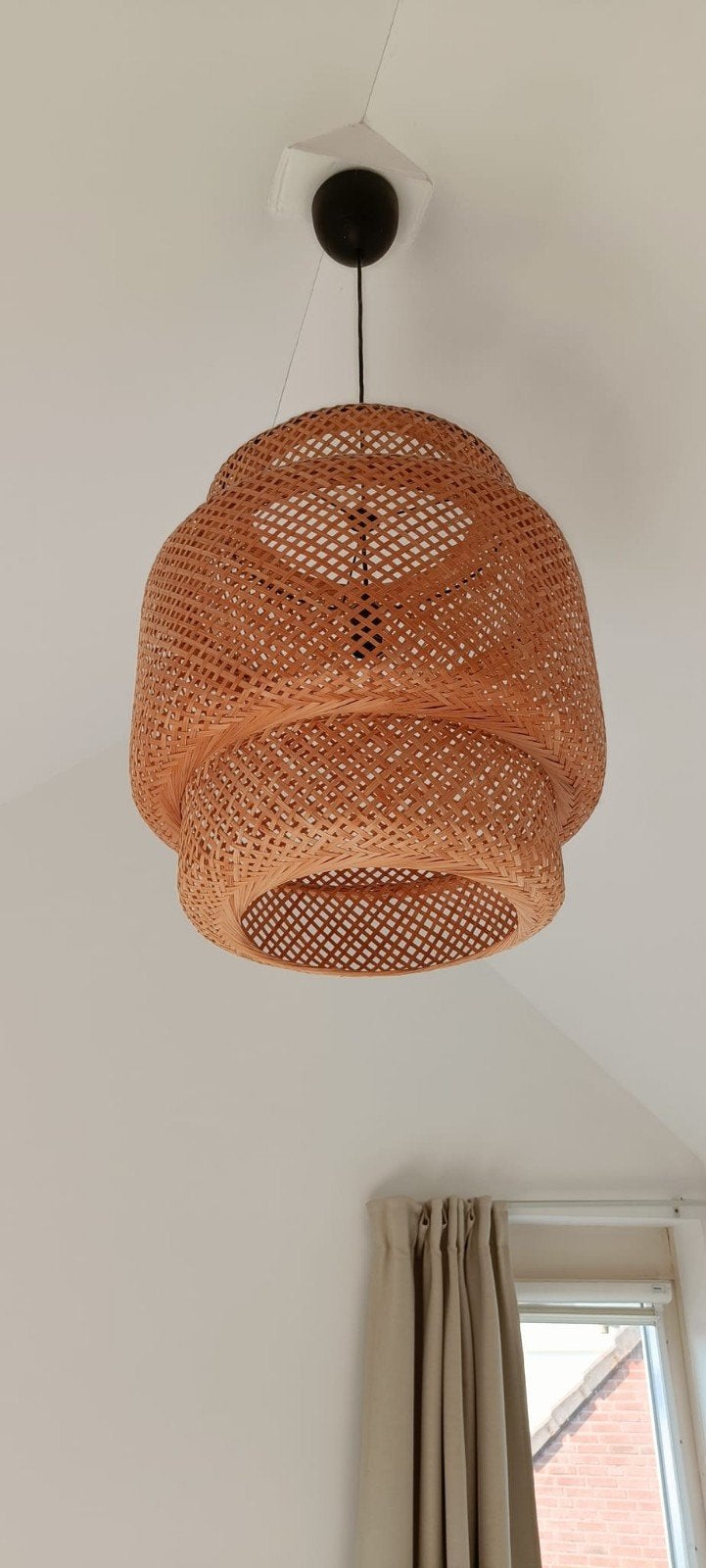 IKEA Sinnerlig Hanglamp (50 cm), Ophalen, Zo goed als nieuw, Natuurlijk materiaal, Boho, Scandinavisch, Natuurlijk