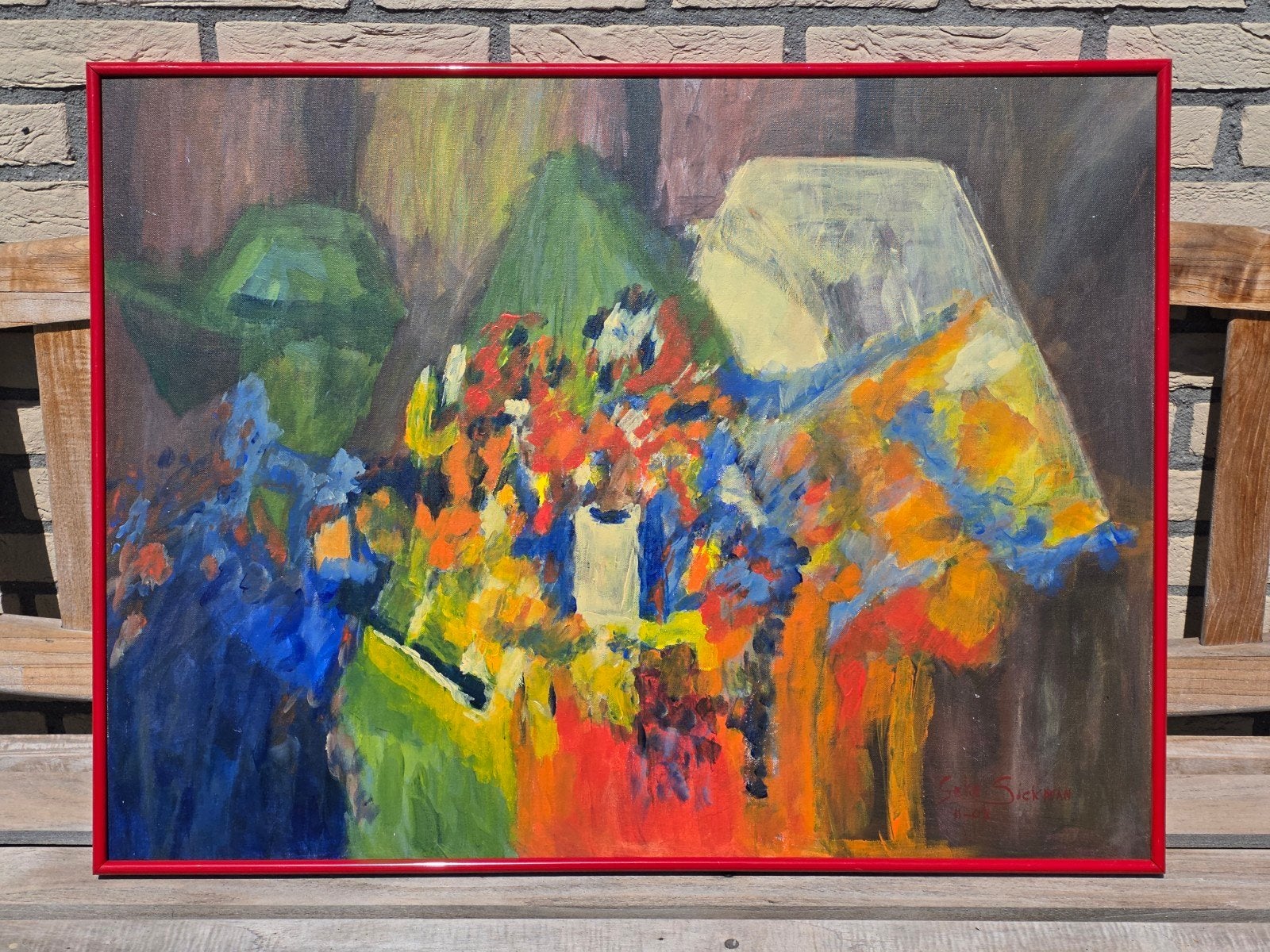 Levendig Abstract Schilderij van Geke Siekman, Ophalen