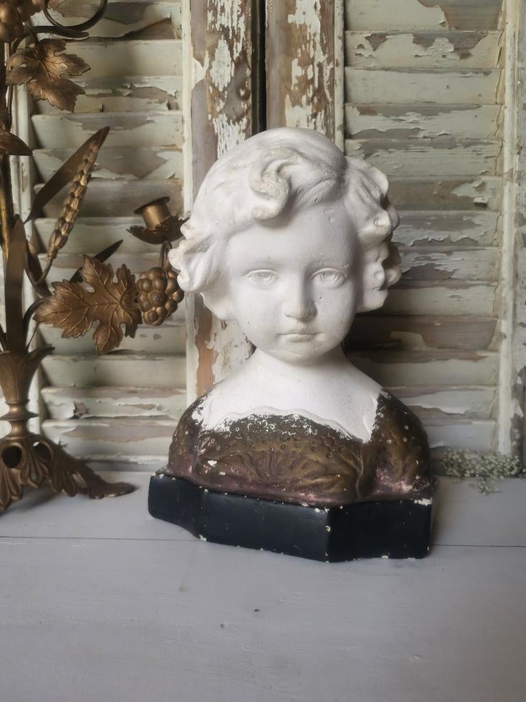 Oud beeld meisje - antiek borst beeld meisje, Antiek en Kunst, Ophalen of Verzenden