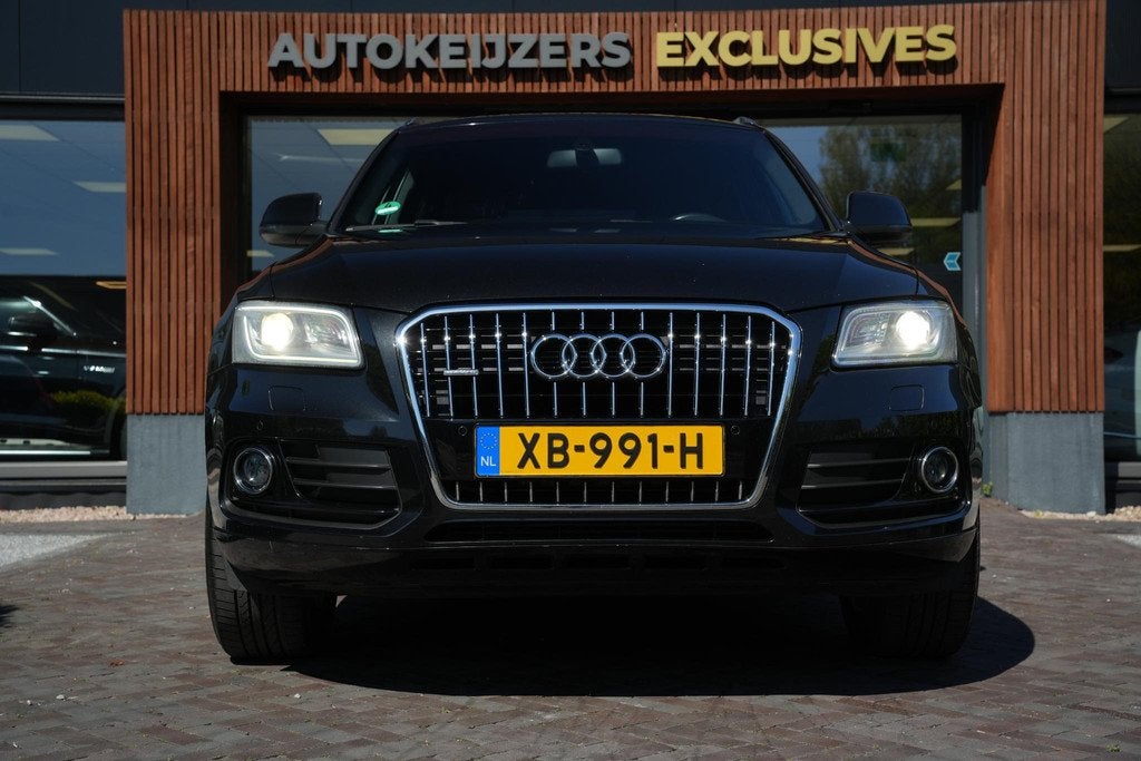 Audi Q5 2.0 TFSI quattro S Edition S Line Automaat MMI navi, Auto's, Audi, Zwart, 4 cilinders, Leder en Stof, Zwart