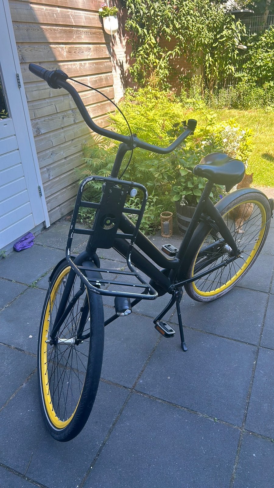 Zwarte damesfiets, Terugtraprem, Gebruikt, Staal, Ophalen of Verzenden