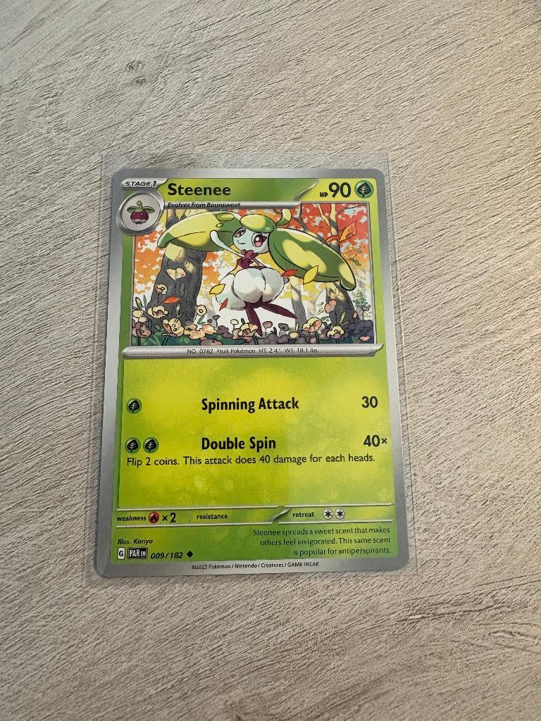 Steenee 009/182 Paradox Rift - Pokémon Kaart, Ophalen of Verzenden, Nieuw, Losse kaart