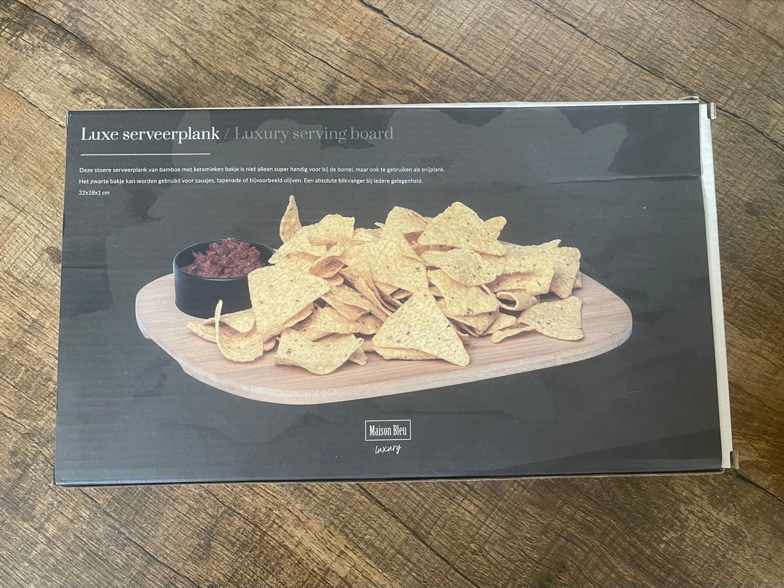 Luxe serveerplank met keramisch bakje, Hout, Snij-/serveerplank, Nieuw, Ophalen of Verzenden