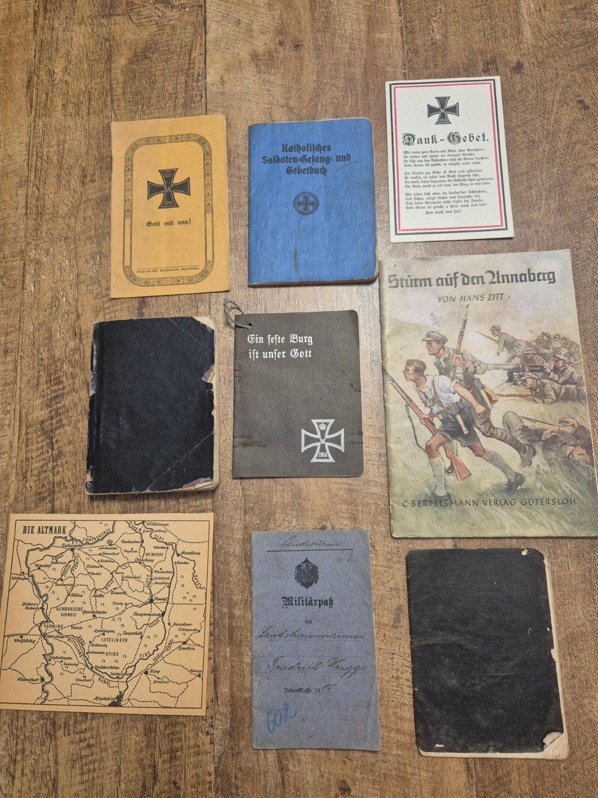 9x document  WW1, Ophalen of Verzenden, Landmacht, Duitsland