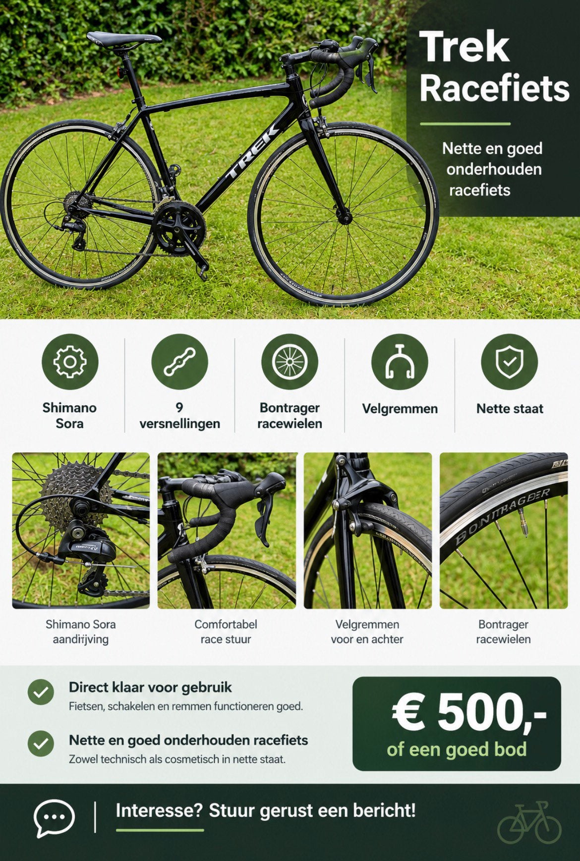 Trek Racefiets, Aluminium, Zo goed als nieuw, Meer dan 20 versnellingen, Ophalen