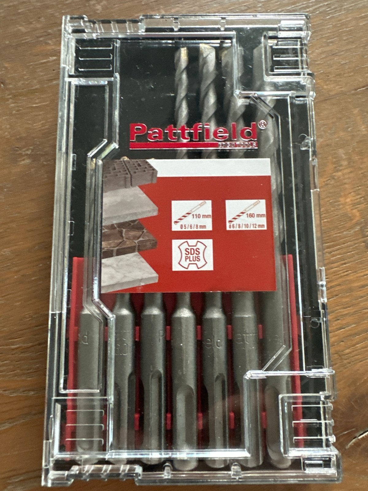 Pattfield SDS Plus steenborenset, 7-delig - Nieuw, Ophalen of Verzenden, Nieuw, Boor- en/of Breekhamer
