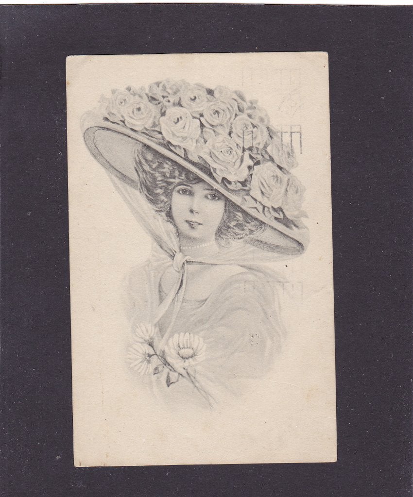 Vrouw met hoed Militair verzonden 1919 (1097,572), Verzenden, Voor 1920, Gelopen, Klederdracht