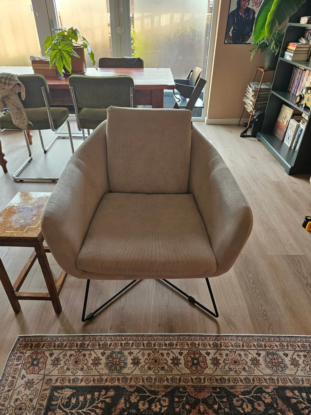 Licht grijze rib fauteuil, Ophalen, 75 tot 100 cm, Eenpersoons, Minder dan 150 cm