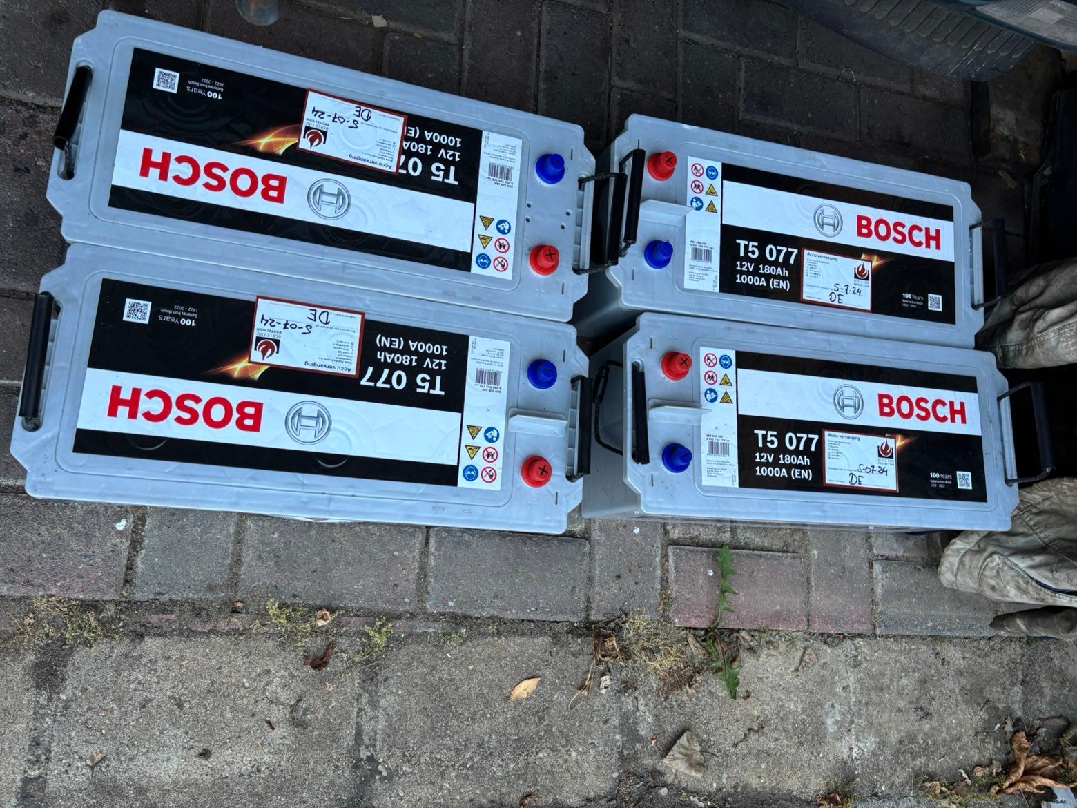 Bosch T5 077 12V 180ah accu (s) (4x) 1000AH, Ophalen of Verzenden, Nieuw