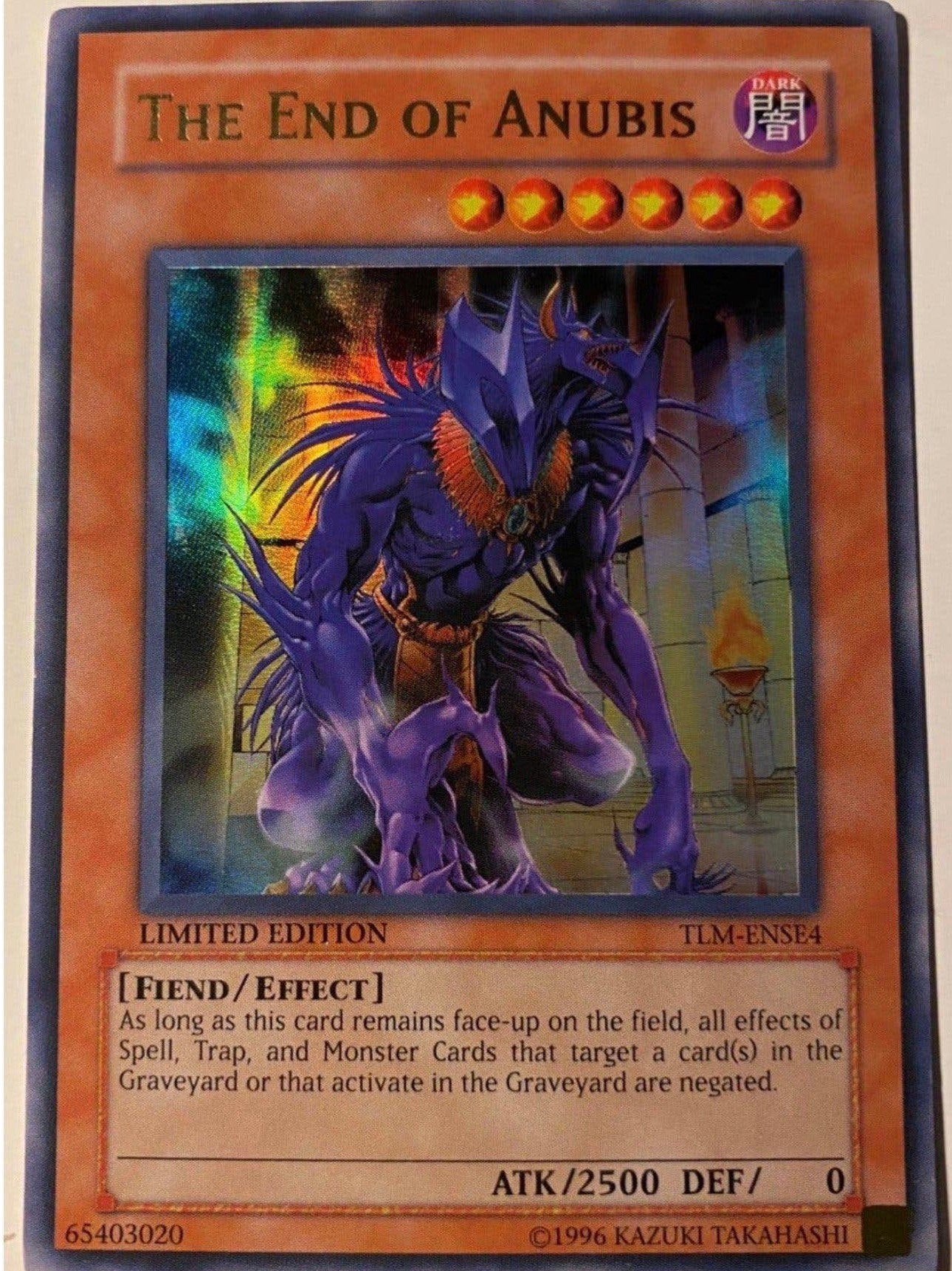 Yu-Gi-Oh! The End of Anubis TLM Limited Edition !, Ophalen of Verzenden, Zo goed als nieuw, Losse kaart, Foil