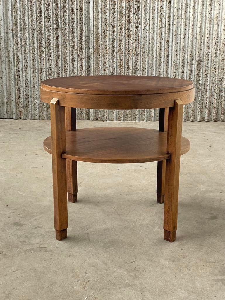 Art deco tafel amsterdamse school 1920 design rond hout, Ophalen