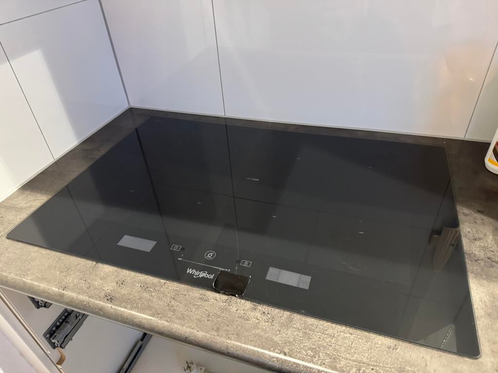 Whirlpool SMP 778 C/NE/IXL inductiekookplaat – defect glas, Ophalen, 4 kookzones, Zo goed als nieuw, Inbouw