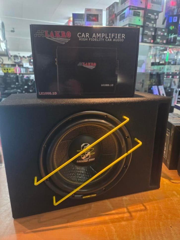 Lakro Monoblok LK1000.1D & Ground Zero GZIB12 SPL Subwoofer, Niet ingevuld, Niet ingevuld, Nieuw, Ophalen of Verzenden