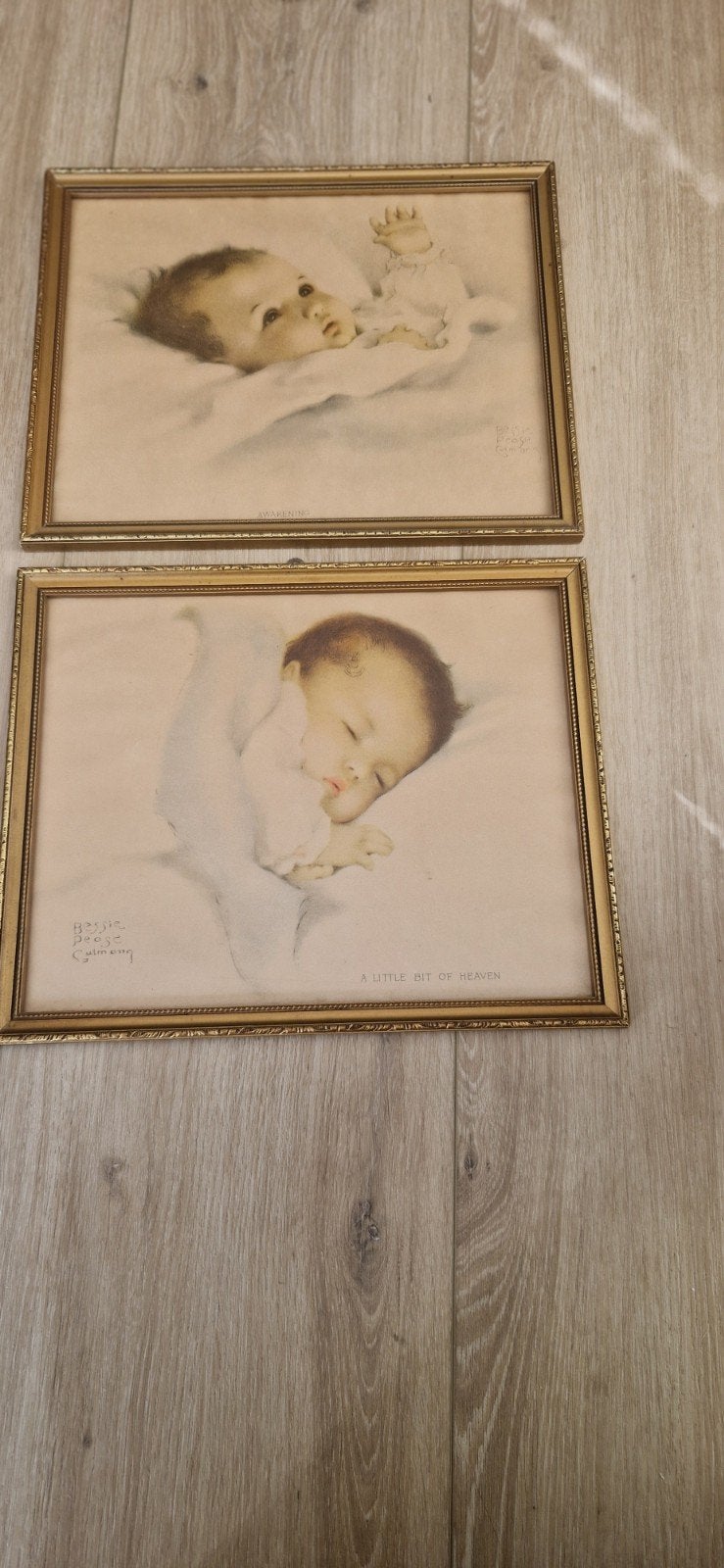 Vintage baby prenten van Bessie Pease Gutmann - Set van 2, Antiek en Kunst, Ophalen of Verzenden