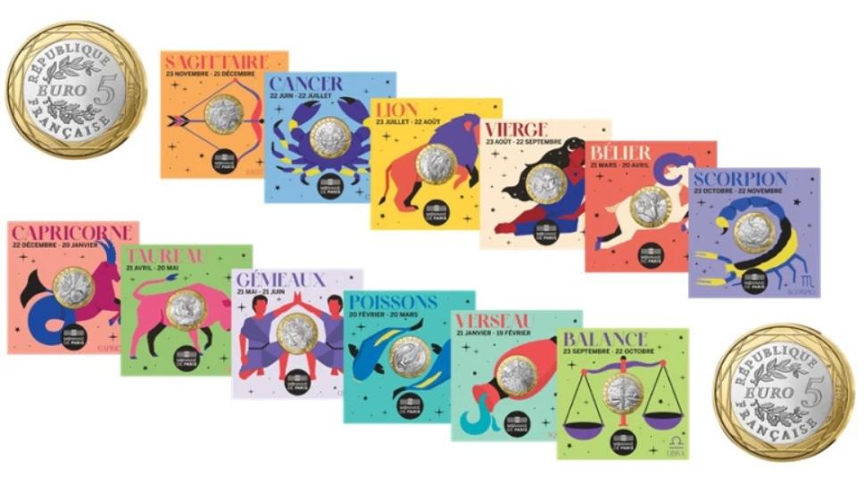 5 Euro Coincards 2025 Frankrijk "Sterrenbeelden"., Ophalen of Verzenden, Frankrijk, 5 euro