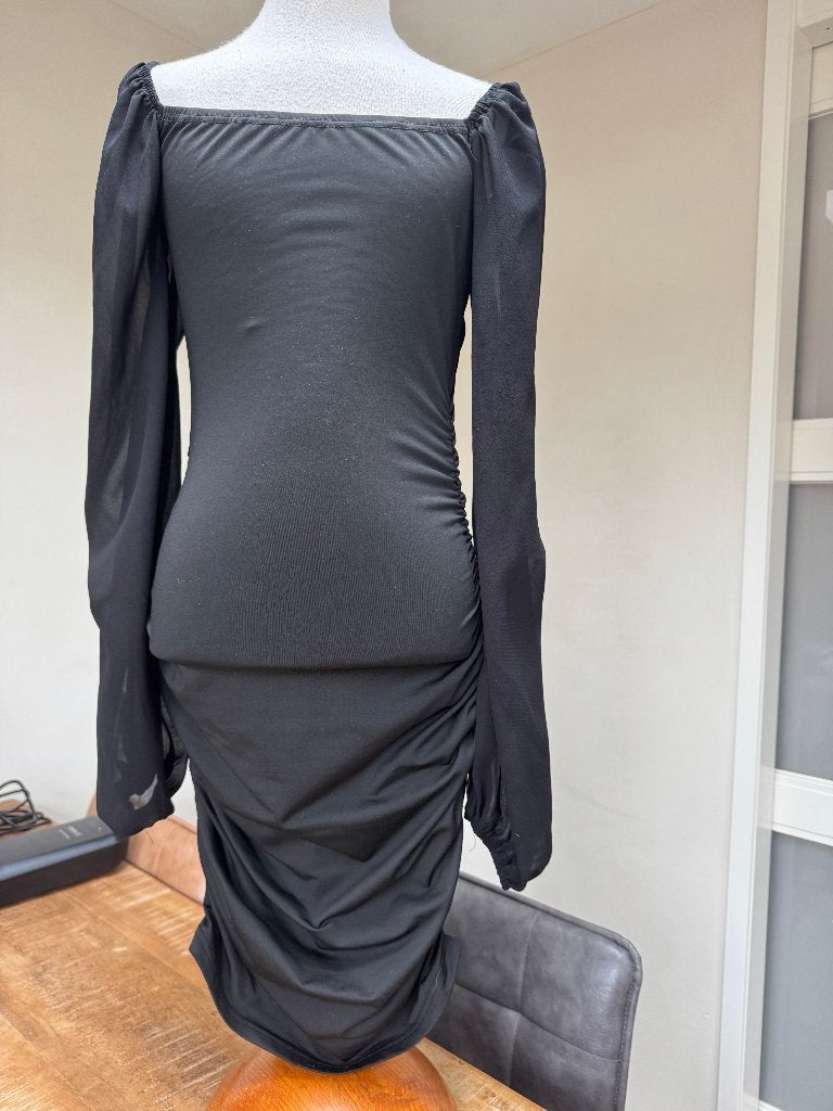 SHEIN jurk zwart glimmend nieuwstaat maat Tall S DN, Kleding | Dames, Zwart, Ophalen of Verzenden, Zo goed als nieuw, Maat 36 (S)