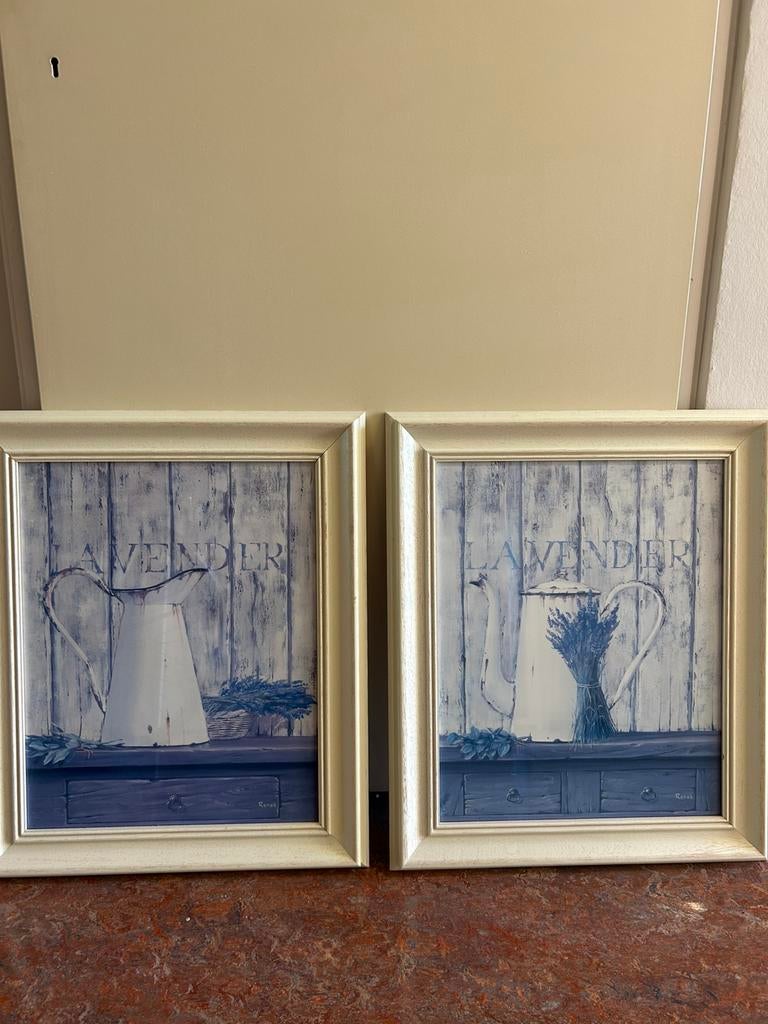 Lavendel schilderijen, Huis en Inrichting, Woonaccessoires | Lijsten, Ophalen, Zo goed als nieuw, Hout, Minder dan 50 cm