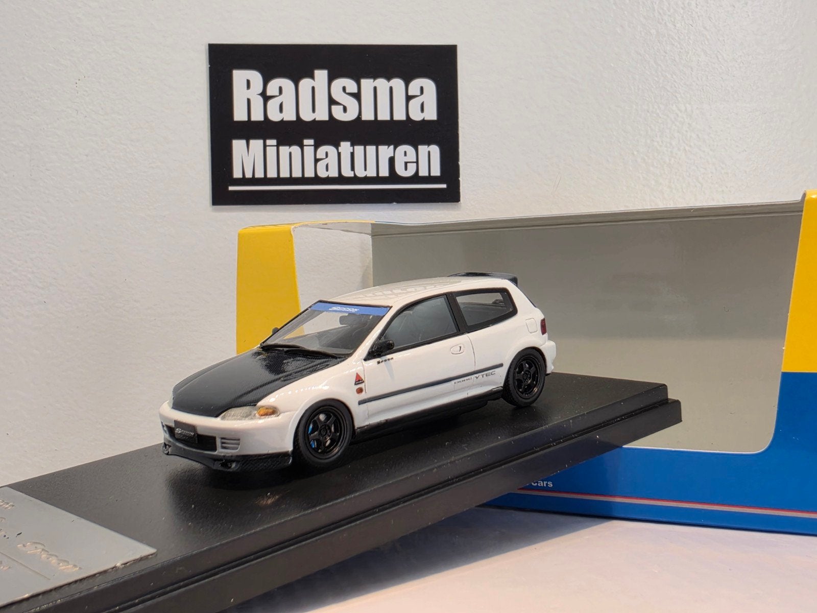 Honda Civic EG6 Spoon - wit - 1:43 Hi-Story, Overige merken, Auto, Ophalen of Verzenden, Zo goed als nieuw