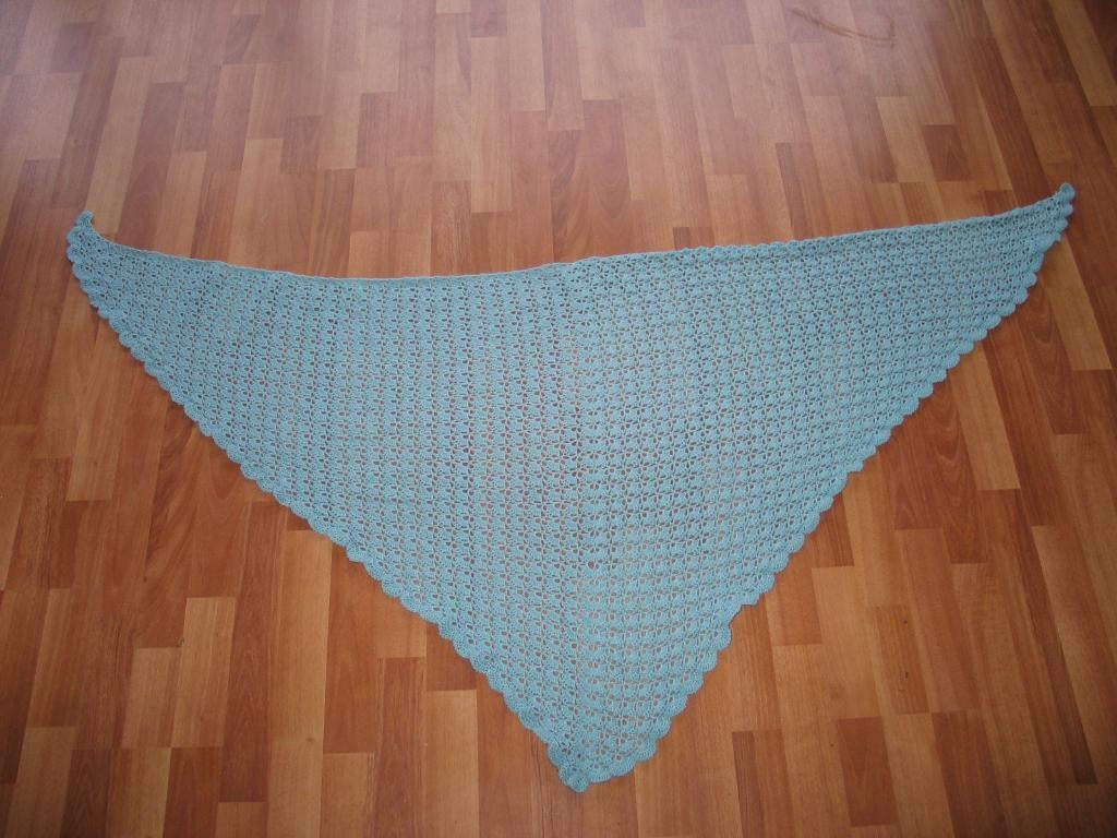 Blauwe omslagdoek stola vintage look, Verzenden, Patroon of Boek