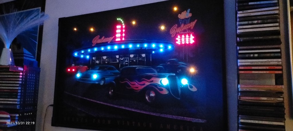 Led poster cars "scenes from vintage America, Ophalen, Minder dan 50 cm, Foto of Poster