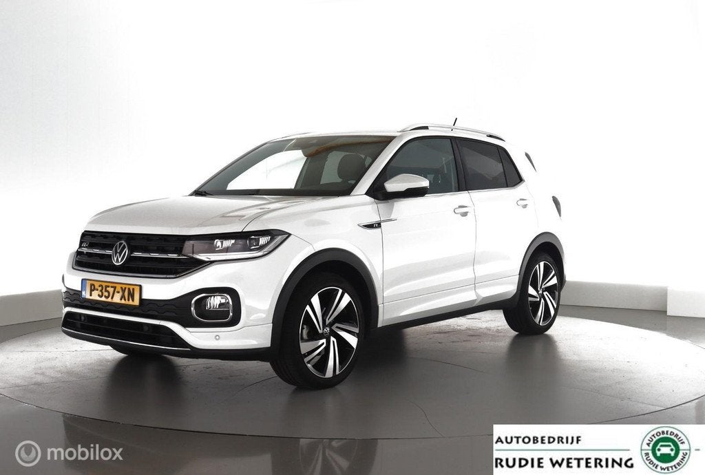 Volkswagen T-Cross 1.0 TSI DSG7 R-Line NL-auto|led|nav|cam|k, Auto's, Volkswagen, T-Cross, Gebruikt, Met garantie (alle), Leder en Stof