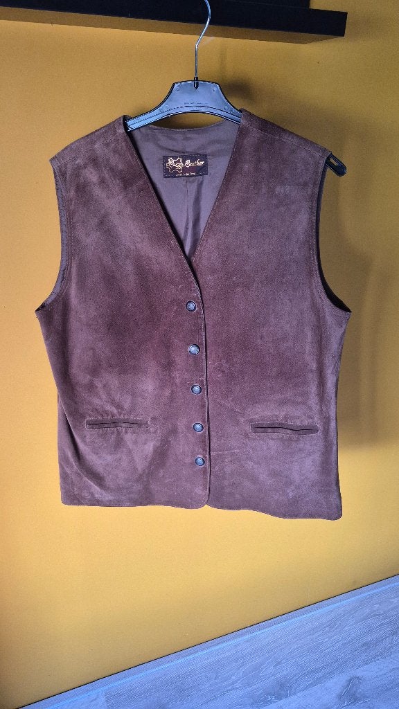 L&B leren dames Gillet, Ophalen of Verzenden, Zo goed als nieuw, Maat 42/44 (L), Bruin