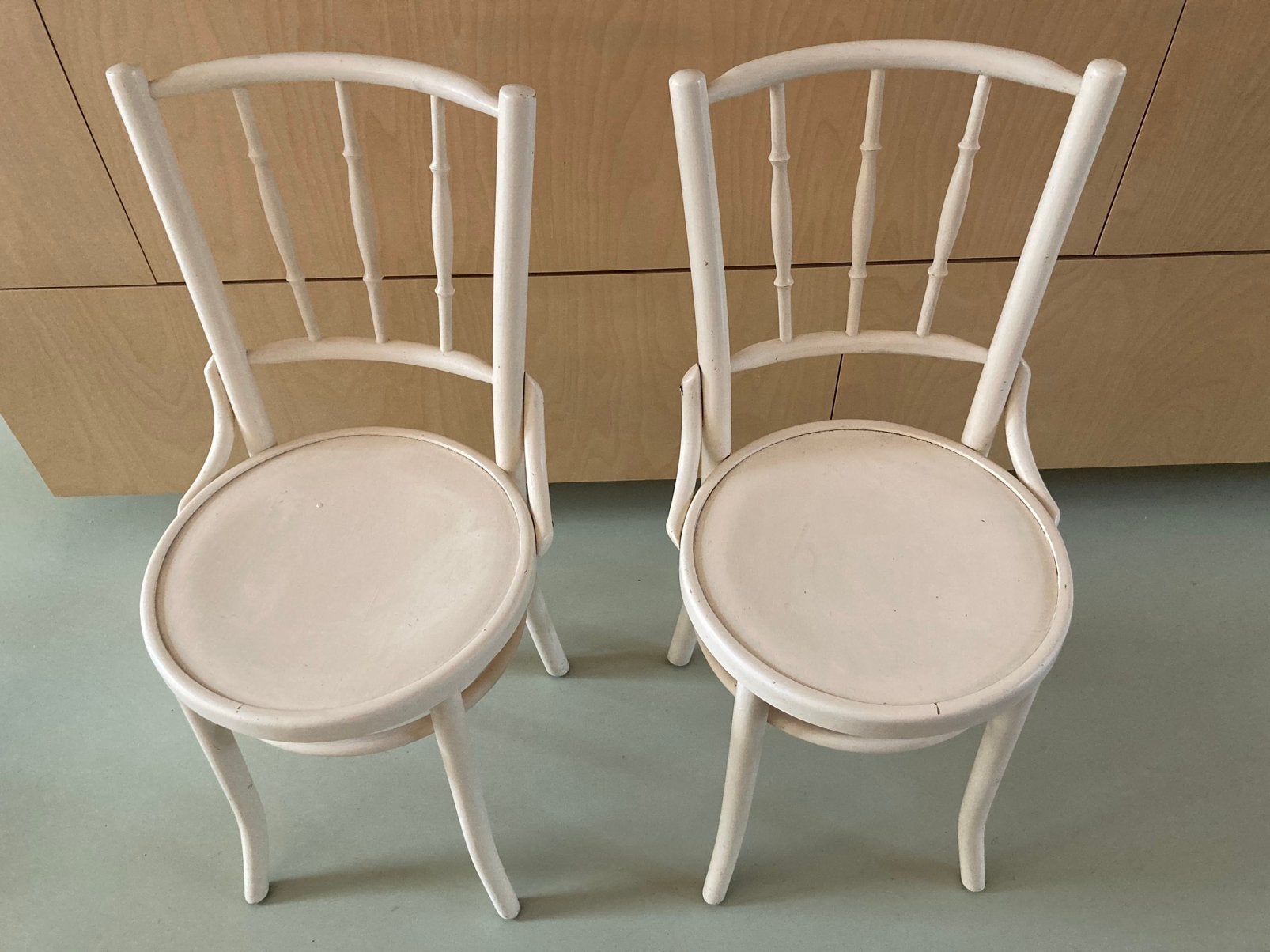 Bistro stoeltjes, Ophalen, Gebruikt, Twee, Wit