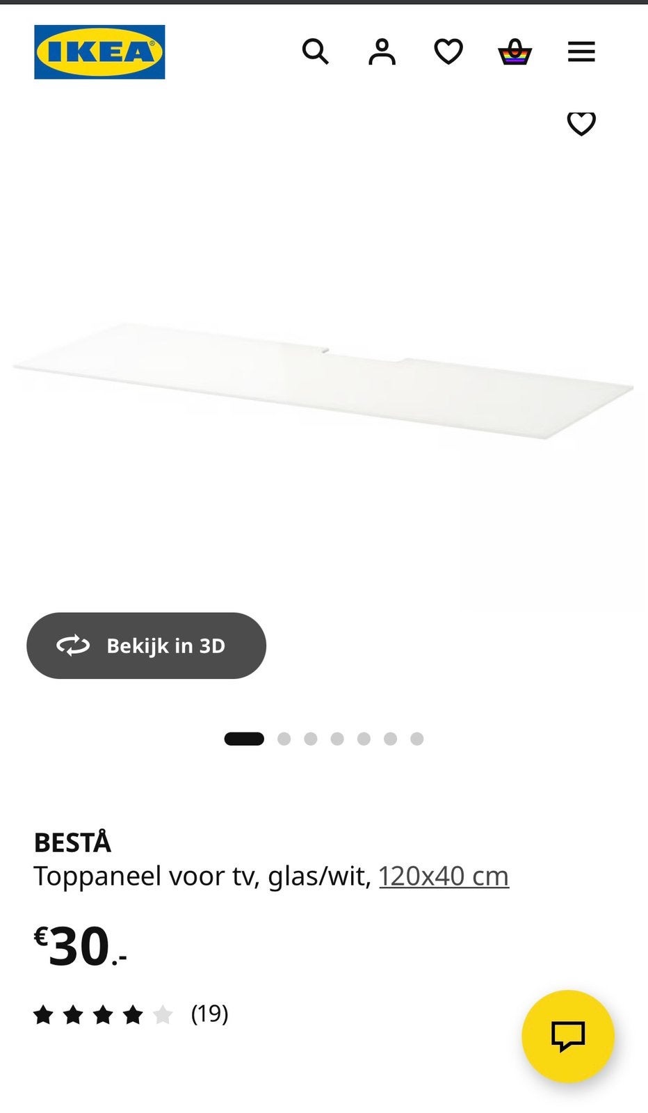 IKEA Besta toppaneel voor TV, Huis en Inrichting, Kasten | Kledingkasten, Ophalen, 100 tot 150 cm, Minder dan 100 cm, 25 tot 50 cm
