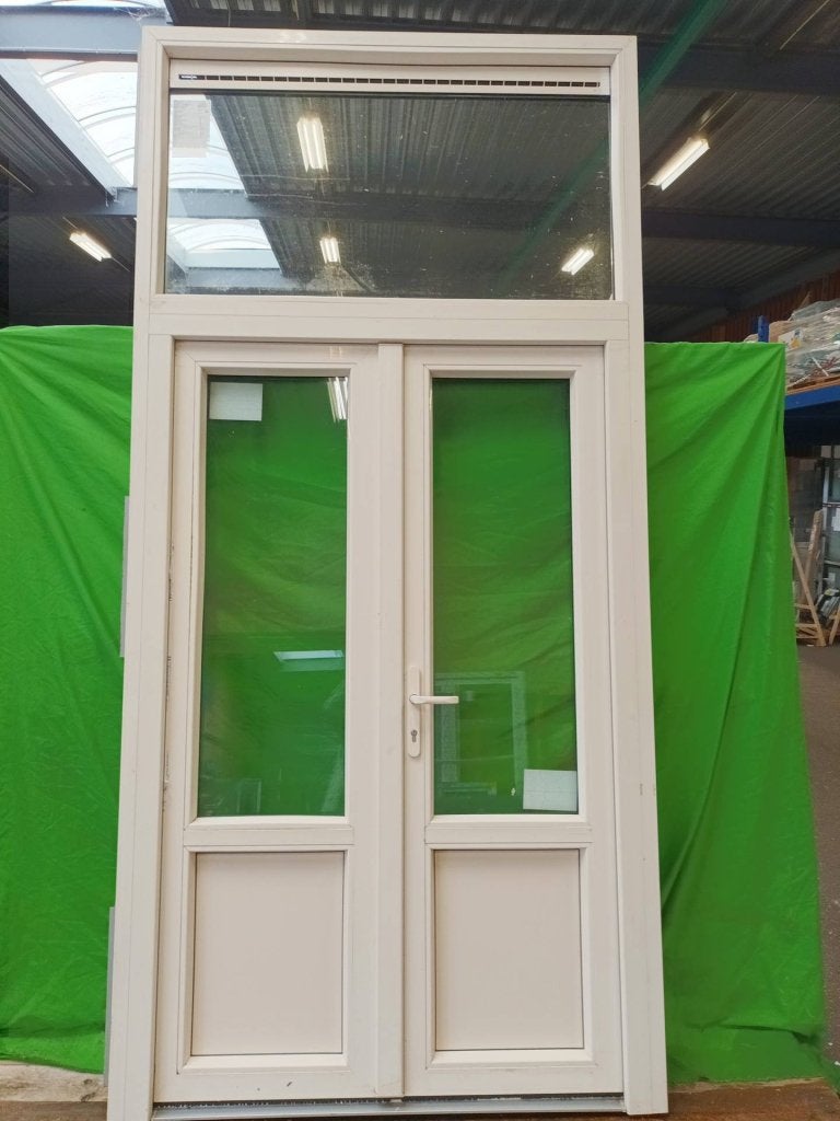 Kunststof Dubbele deur 3/4glas b143,8 x h300 cm Crème -2663-, Niet ingevuld, Kunststof, Gebruikt, Niet ingevuld