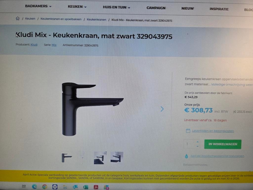 Keuken kraan, Ophalen of Verzenden, Kraan